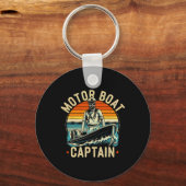 Motorboot Kapitän Funny Pontoon Boot Motorboot Schlüsselanhänger (Vorderseite)