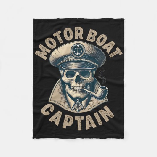 Motorboot Kapitän für Bootsbesitzer Boot Fleecedecke (Vorderseite)