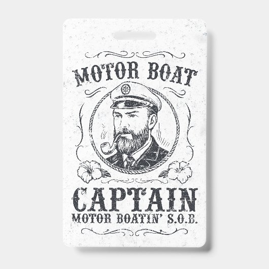 Motorboot Kapitän Lustig Pontoon Bootfahren Ausweis (Vorderseite)