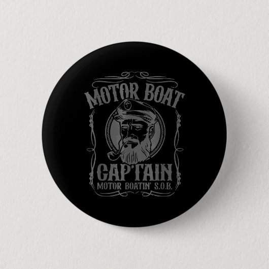 Motorboot Kapitän Lustig Pontoon Bootfahren Motorb Button (Vorderseite)