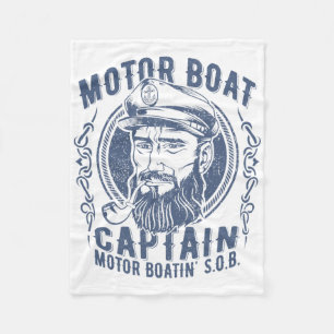 Motorboot Kapitän Lustig Pontoon Bootfahren Motorb Fleecedecke