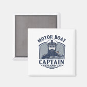 Motorboot Kapitän Lustig Pontoon Bootfahren Motorb Magnet (Vorderseite/Rückseite)