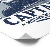 Motorboot Kapitän Lustig Pontoon Bootfahren Motorb Poster (Ecke)