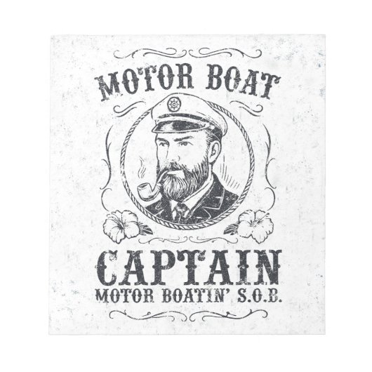 Motorboot Kapitän Lustig Pontoon Bootfahren Notizblock (Vorderseite)
