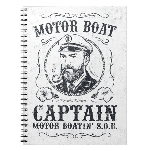 Motorboot Kapitän Lustig Pontoon Bootfahren Notizblock (Vorderseite)