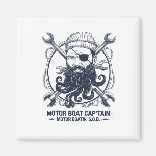 Motorboot Kapitän Männer Frauen Pontoon Boatin Magnet