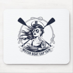 Motorboot Kapitän Männer Frauen Pontoon Booten Mousepad