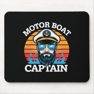 Motorboot Kapitän Retro Nautical Cool Ocean Sailo Mousepad