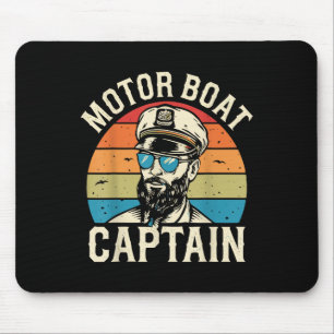 Motorboot Kapitän Vintage Nautical Ozean Abenteuer Mousepad