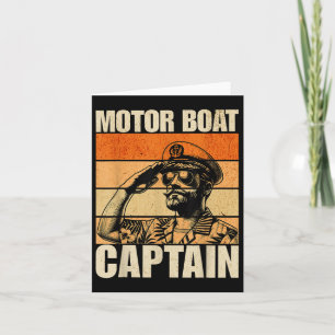Motorboot Kapitän Vintage Retro Lustig Karte