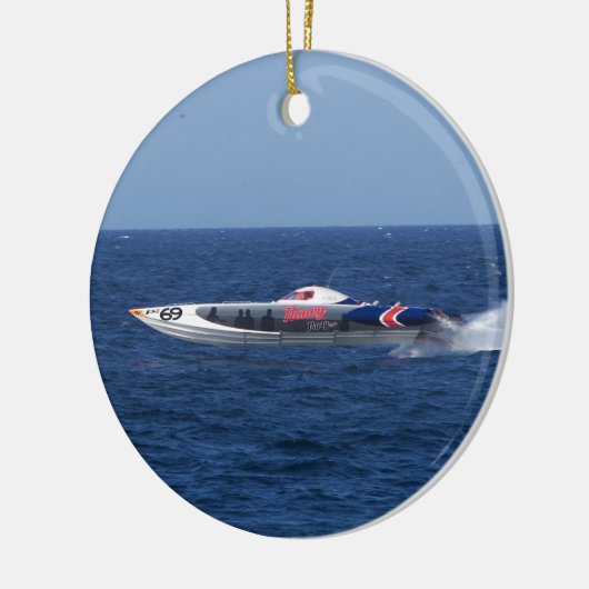 Motorboot Keramikornament (Links)