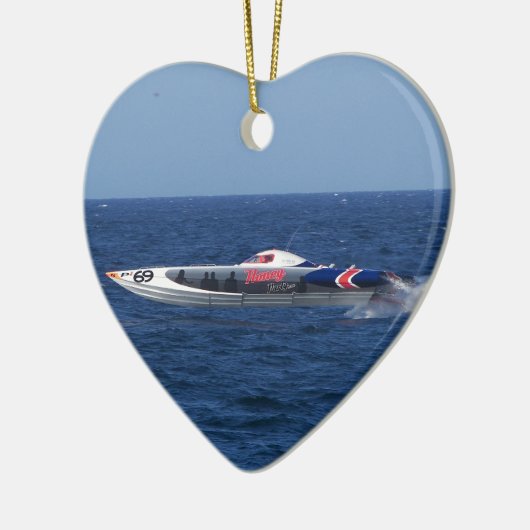 Motorboot Keramikornament (Links)