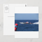 Motorboot Postkarte (Vorne/Hinten)
