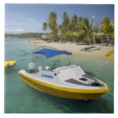 Motorboot und Bananenboot Fliese (Vorderseite)