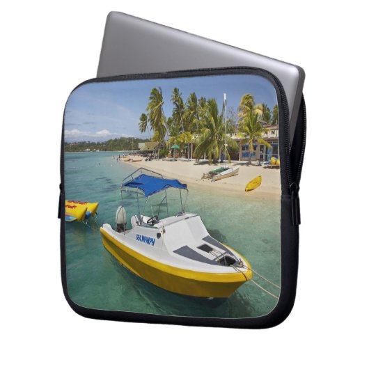 Motorboot und Bananenboot Laptopschutzhülle (Vorderseite Links)