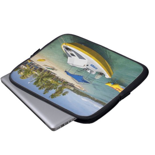 Motorboot und Bananenboot Laptopschutzhülle (Vorne Knopf)
