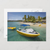 Motorboot und Bananenboot Postkarte (Vorne/Hinten)