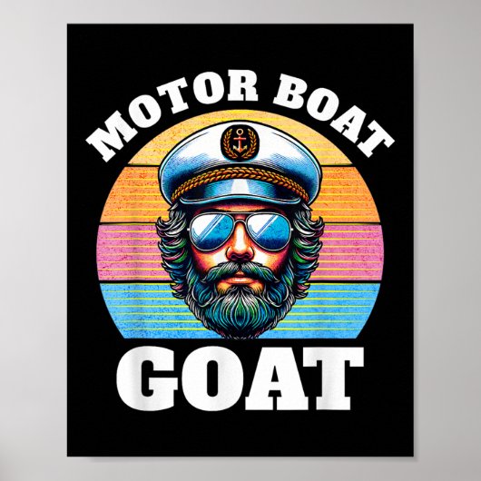 Motorboot-Ziege _ Lustiger Motorboot-Kapitän  Poster (Vorne)