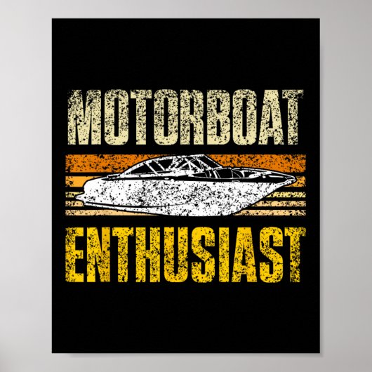 Motorbootbegeisterte Motorbootmotorboote Motorbo Poster (Vorne)