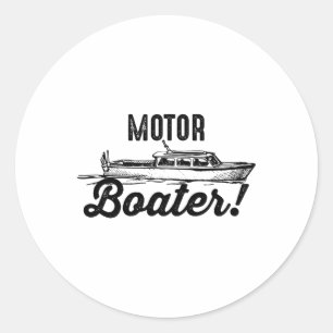 Motorbootfahrer Lustig Ich liebe Motorbootfahren G Runder Aufkleber
