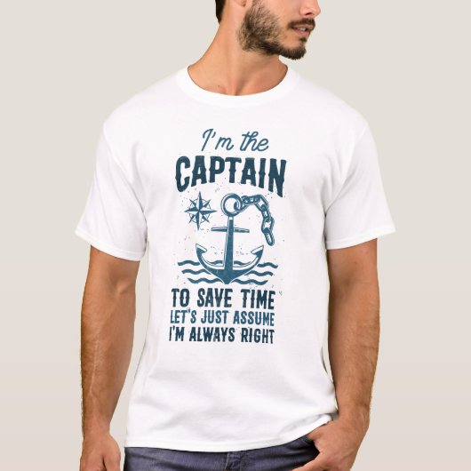 Motorbootführer Ich bin der Captain Anchor T-Shirt (Vorderseite)