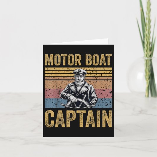 Motorbootkapitän Funny Pontoon Motorbootmann Karte (Vorderseite)