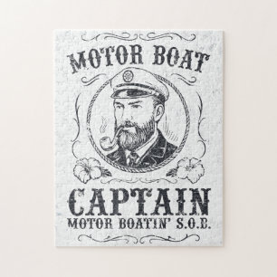 Motorbootkapitän Lustig Pontonbootfahren Puzzle