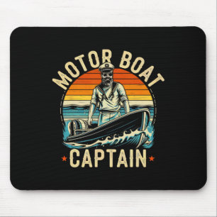 Motorbootkapitän Lustiger Pontonboot-Motorboot Mousepad