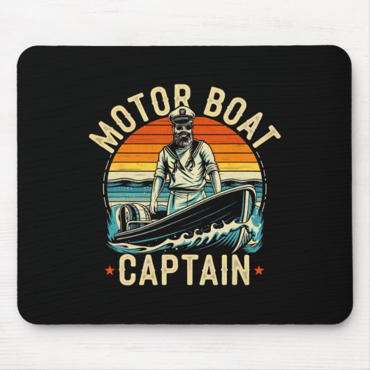 Motorbootkapitän Lustiger Pontonboot-Motorboot Mousepad (Vorne)