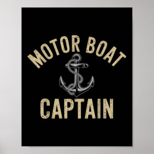 Motorbootkapitän Nautisches Leben Marineforscher  Poster
