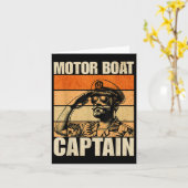 Motorbootkapitän Vintag Retro Funny Karte (Gelbe Blume)