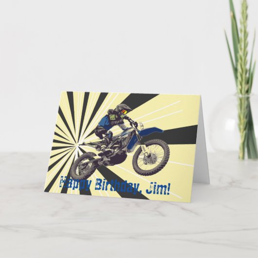 Motorcross Birthday Karte (Vorderseite)