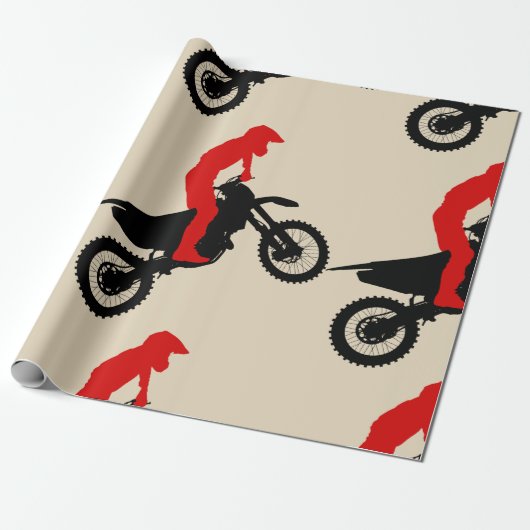 Motorcross Reiter-Packpapier Geschenkpapier (Ungerollt)