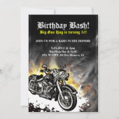 Motorcycle Biker Road Birthday Bash Invitation Einladung (Vorderseite)