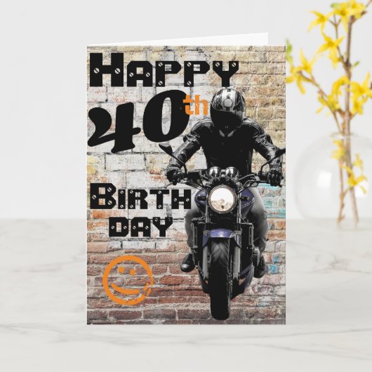 Motorcycle 'Birthday 40th Still Got It Karte (Gelbe Blume)