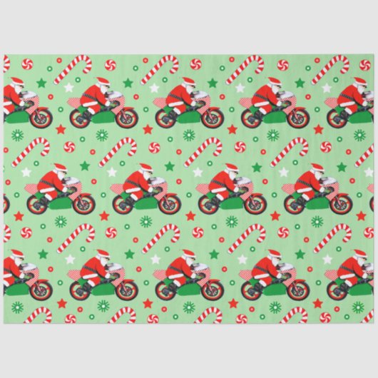 Motorcycle Christmas Holiday Gift Seidenpapier (Vorderseite)