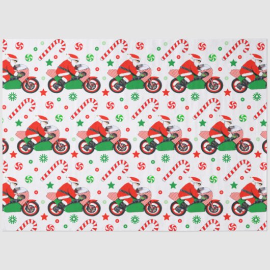 Motorcycle Christmas Holiday Gift Seidenpapier (Vorderseite)