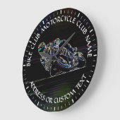 Motorcycle Club Biker Club Biker School Racer Große Wanduhr (Winkel)