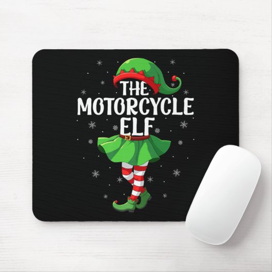 Motorcycle Elf Christmas Girls Women Elf Squad Xma Mousepad (Mit Mouse)