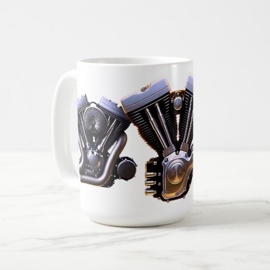 Motorcycle Engine Coffee Kaffeetasse (Vorderseite Links)