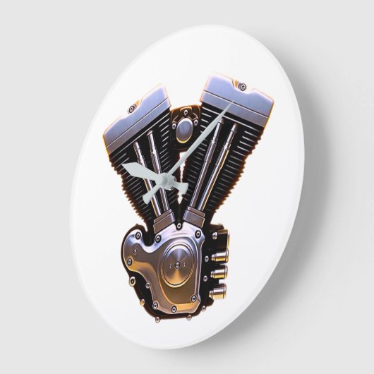 Motorcycle Engine Wall Clock Große Wanduhr (Winkel)