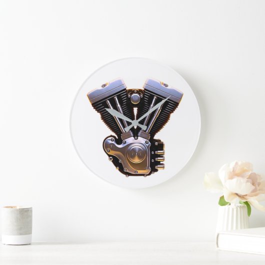 Motorcycle Engine Wall Clock Große Wanduhr (Zuhause)