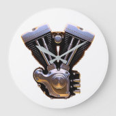 Motorcycle Engine Wall Clock Große Wanduhr (Vorderseite)