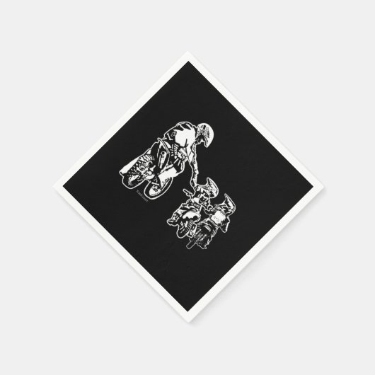 Motorcycle FMX Motocross Biker Dad And Kids Dirt B Serviette (Ecke)