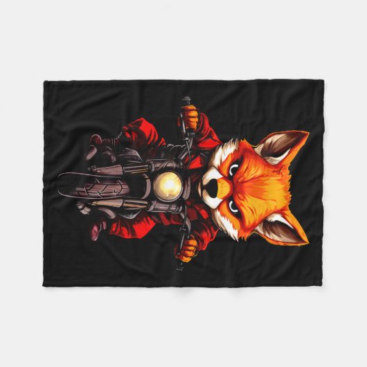 Motorcycle Foxes  Fleecedecke (Vorderseite (Horizontal))