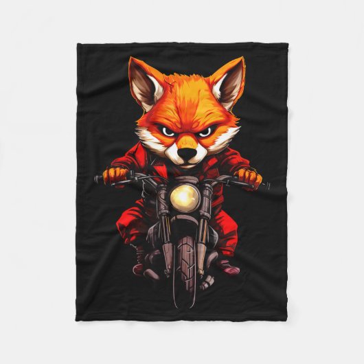 Motorcycle Foxes Fleecedecke (Vorderseite)