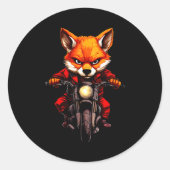 Motorcycle Foxes Runder Aufkleber (Vorderseite)