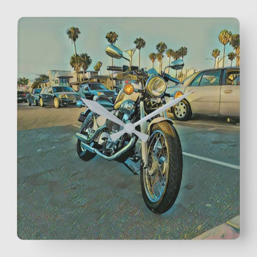 Motorcycle gifts quadratische wanduhr (Vorderseite)