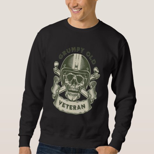 MOTORCYCLE GRUMPY OLD VETERAN Retirement Sweatshirt (Vorderseite)