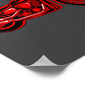 Motorcycle Heart Biker Valentines Day Rider Couple Poster (Ecke)